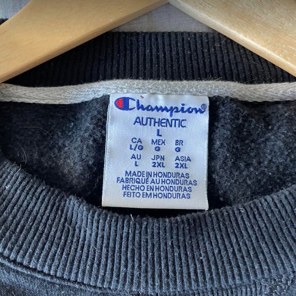 Champion Athletics Vintage Crewneck Black Sweater Size Large $85 - Picture 2 of 3